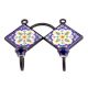  Navy Blue Yellow Tinny Flower Tiles Hooks